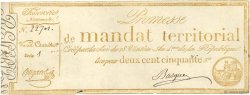 250 Francs avec série Petit numéro FRANKREICH  1796 Ass.61b VZ+