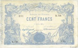 100 Francs type 1862 - Bleu à indices Noirs FRANCE  1874 F.A39.10 TTB+