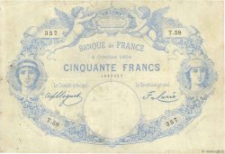 50 Francs type 1884 Indices Noirs FRANCIA  1884 F.A47.01 q.BB