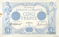 5 Francs BLEU FRANKREICH  1917 F.02.47 fST