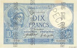 10 Francs MINERVE Spécimen FRANCE  1921 F.06.05Sp TTB+