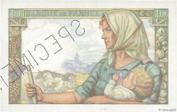 10 Francs MINEUR Spécimen FRANCE  1941 F.08.01Sp1 XF+
