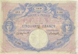 50 Francs BLEU ET ROSE FRANCE  1890 F.14.02 F