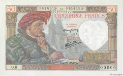 50 Francs JACQUES CŒUR Spécimen FRANCIA  1940 F.19.01S SC+