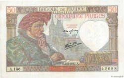 50 Francs JACQUES CŒUR FRANCIA  1942 F.19.19 AU