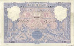 100 Francs BLEU ET ROSE FRANCIA  1904 F.21.18 q.BB