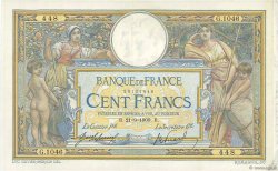 100 Francs LUC OLIVIER MERSON sans LOM FRANCE  1909 F.23.01 VF+
