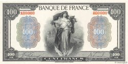 100 Francs LA FORTUNE type 1918 Non émis FRANCIA  1918 NE.1918.01a q.FDC