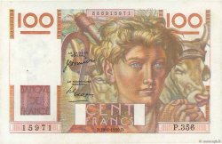 100 Francs JEUNE PAYSAN FRANKREICH  1950 F.28.25 fST