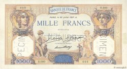 1000 Francs CÉRÈS ET MERCURE Spécimen FRANCIA  1927 F.37.01Sp SPL+