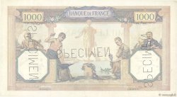 1000 Francs CÉRÈS ET MERCURE Spécimen FRANKREICH  1927 F.37.01Sp VZ+