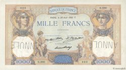 1000 Francs CÉRÈS ET MERCURE Spécimen FRANCE  1930 F.37.05Sp UNC-