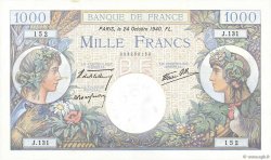 1000 Francs COMMERCE ET INDUSTRIE FRANCIA  1940 F.39.01 q.FDC