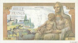 1000 Francs DÉESSE DÉMÉTER FRANCIA  1942 F.40.02 FDC