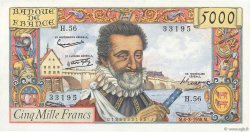 5000 Francs HENRI IV FRANCE  1958 F.49.06 XF+