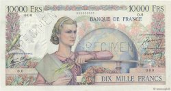 10000 Francs GÉNIE FRANÇAIS Spécimen FRANCE  1945 F.50.01Sp XF+
