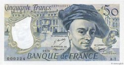 50 Francs QUENTIN DE LA TOUR Petit numéro FRANCE  1976 F.67.01A1