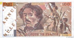 100 Francs DELACROIX imprimé en continu Essai FRANCE  1990 F.69bis.01Ec