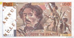 100 Francs DELACROIX imprimé en continu Essai FRANCE  1990 F.69bis.01Ec XF+