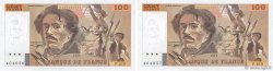 100 Francs DELACROIX imprimé en continu Consécutifs FRANCE  1993 F.69bis.07