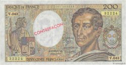 200 Francs MONTESQUIEU Faux FRANKREICH  1981 F.70.00x fST