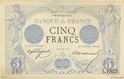 5 Francs NOIR FRANCE  1873 F.01.14 XF
