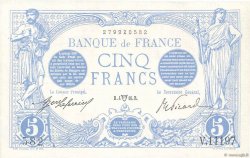 5 Francs BLEU FRANCIA  1916 F.02.38 AU