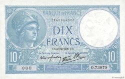 10 Francs MINERVE modifié Numéro spécial FRANKREICH  1939 F.07.10