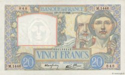 20 Francs TRAVAIL ET SCIENCE FRANCE  1940 F.12.09 UNC-