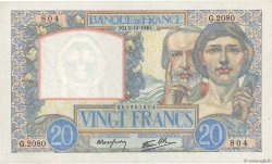 20 Francs TRAVAIL ET SCIENCE FRANKREICH  1940 F.12.10 ST