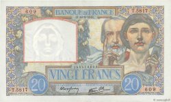 20 Francs TRAVAIL ET SCIENCE FRANCE  1941 F.12.18 UNC-