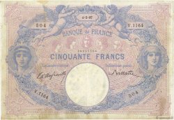 50 Francs BLEU ET ROSE FRANCE  1897 F.14.09