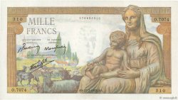 1000 Francs DÉESSE DÉMÉTER FRANCIA  1943 F.40.31 q.FDC