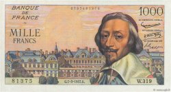 1000 Francs RICHELIEU FRANCE  1957 F.42.25 AU-