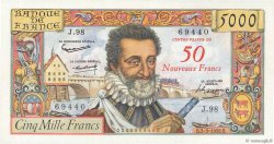 50 NF sur 5000 Francs HENRI IV FRANCIA  1959 F.54.02 SPL