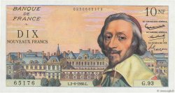 10 Nouveaux Francs RICHELIEU FRANCE  1960 F.57.08 UNC-