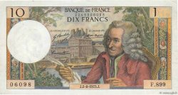 10 Francs VOLTAIRE Fauté FRANCE  1973 F.62.63 VF+