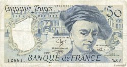 50 Francs QUENTIN DE LA TOUR Fauté FRANKREICH  1991 F.67.17 fSS