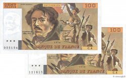 100 Francs DELACROIX Lot FRANCIA  1978 F.68.04 q.FDC