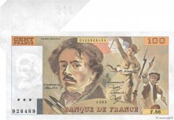 100 Francs DELACROIX modifié Fauté FRANCIA  1984 F.69.08a q.FDC
