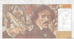 100 Francs DELACROIX modifié Fauté FRANCIA  1984 F.69.08b q.FDC