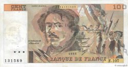 100 Francs DELACROIX modifié Fauté FRANCIA  1986 F.69.10 MBC+