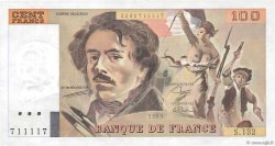100 Francs DELACROIX modifié Numéro spécial FRANCIA  1989 F.69.13a FDC