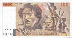 100 Francs DELACROIX imprimé en continu FRANCE  1990 F.69bis.01bB AU