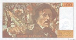 100 Francs DELACROIX imprimé en continu Fauté FRANCE  1991 F.69bis.04a XF+