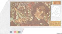 100 Francs DELACROIX imprimé en continu Fauté FRANCIA  1991 F.69bis.04a AU