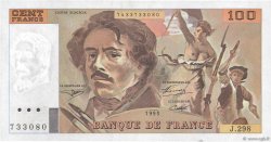 100 Francs DELACROIX 442-1 & 442-2 FRANCE  1995 F.69ter.02d AU