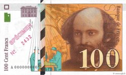 100 Francs CÉZANNE Spécimen FRANCIA  1997 F.74.01Spn AU
