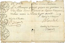10 Livres Tournois gravé FRANCIA  1719 Dor.01 q.MB