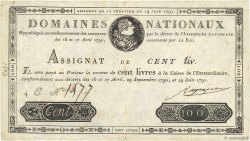 100 Livres FRANKREICH  1791 Ass.15a